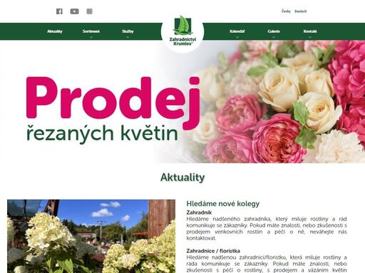 zahradnictví krumlov - chvalšinská ulice, květinářství český krumlov, zahradní architektura
