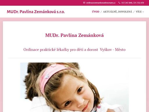 ordinace praktické lékařky pro děti a dorost mudr. pavlína zemánková vyškov - město,pldd vyškov - město, pediatr,