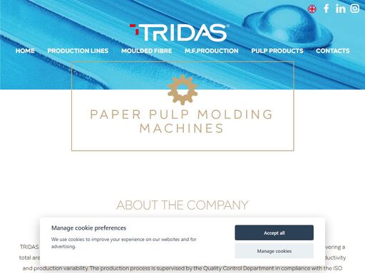 tridas ranks among the leading european moulded fibre producers. 9 automated production lines on area of 22,000 m2. 100% recycled. contact us!