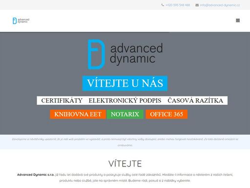 advanced dynamic je registrační autorita i.ca, producent systému notarix, dodavatel časových razítek a poskytovatel it správy v ostravě.