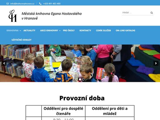 oficiální stránky městské knihovny egona hostovského v hronově