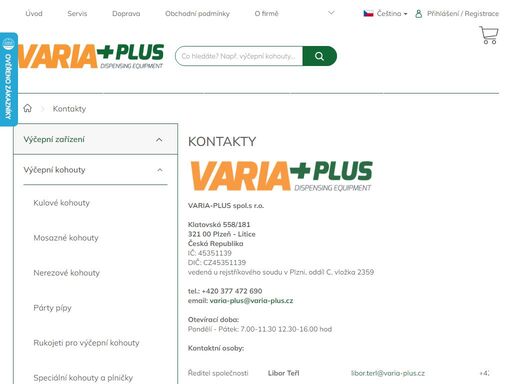 kontakty, varia-plus.cz