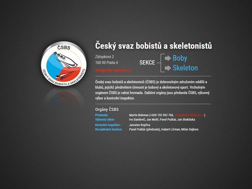 oficiální web českého svazu bobistů a skeletonistů - čsbs