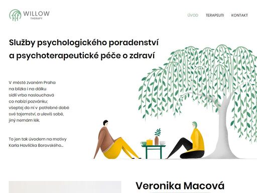 willow therapy nabízí služby psychologického poradenství a psychoterapie v praze
