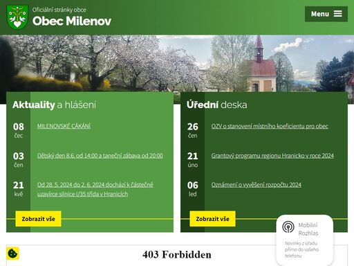 www.milenov.cz