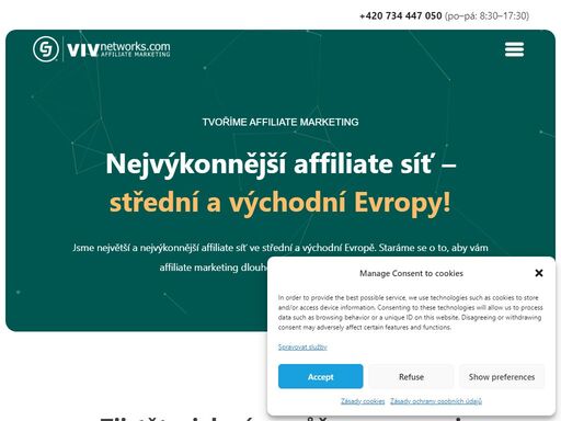největší a nejvýkonnější affiliate síť ve střední a východní evropě vivnetworks.com nabízí spolupráci středním a větším e-shopům v affiliate.