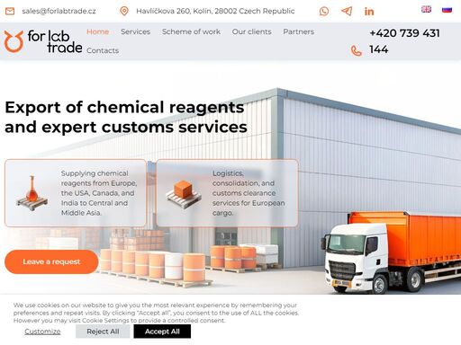 supplying chemical reagents from europe, the usa, canada, and india to central and middle asia with streamlined logistics.