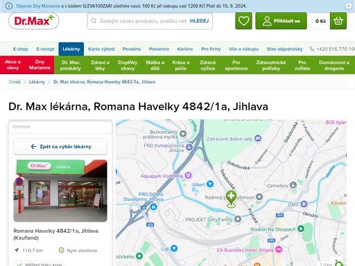 dr. max lékárna, romana havelky 4842/1a, jihlava | dr. max lékárna