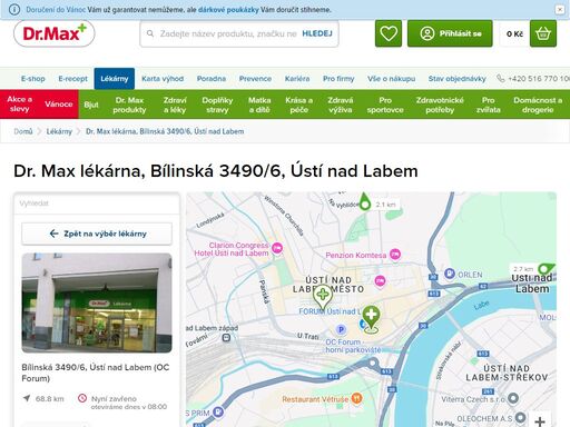 dr. max lékárna, bílinská 3490/6, ústí nad labem | dr. max lékárna