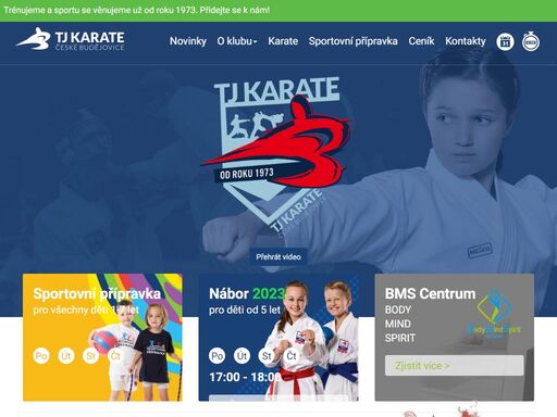 internetové stránky klubu tj karate české budějovice