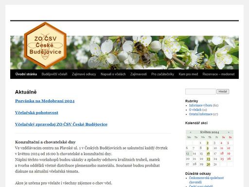 informační stránky základní organizace českobudějovických včelařů.