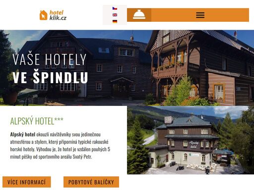 hotelklik a.s. špindlerův mlýn je hotelová společnost s dlouholetou tradicí, která provozuje hotely a penziony ve špindlerově mlýně v srdci krkonoš.