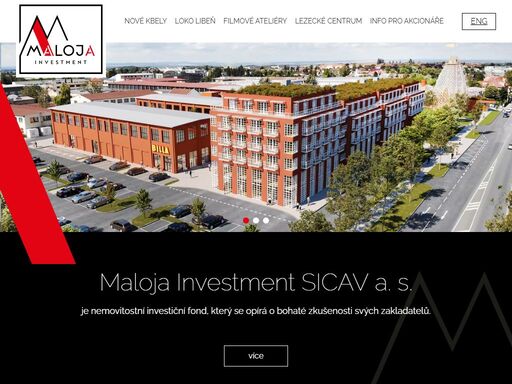 maloja investment sicav a. s. je nemovitostní investiční fond, který se opírá o bohaté zkušenosti svých zakladatelů.
