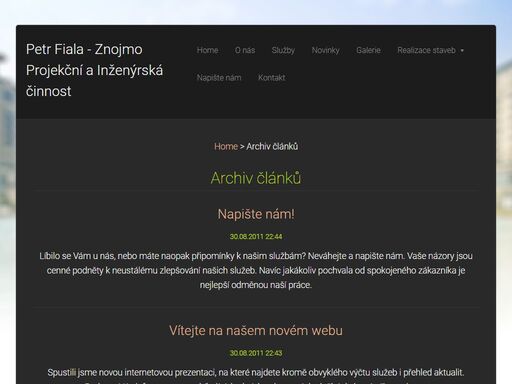 projekční a inženýrská činnost, 3d vizualizace staveb, poradenství v oblasti stavebnictví a architektury, vynětí ze zemědělského půdního fondu, radon, znojmo