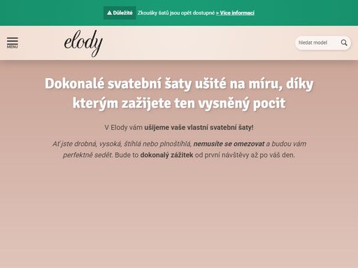 v elody vám ušijeme vlastní svatební šaty – ať hledáte boho, těhotenské nebo s velkou sukní, ušijeme vám svatební šaty na míru. navštivte svatební salon elody v praze.