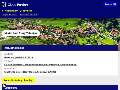 v okolí obce je řada rybníků. pavlov je východištěm cest na zalesněný hřbet dědkovské hory (694 m n.m.) a do arnoleckých hor. součástí obce je starý telečkov.