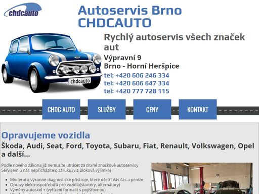 autoservis brno - autoservis všech značek aut. opravujeme vozidla škoda, audi, seat, ford, toyota, subaru, fiat, renault, volkswagen, opel a další