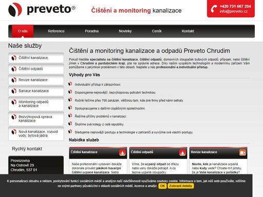provádíme čištění a monitoring kanalizace a odpadů s využitím nejmodernějších technologií.