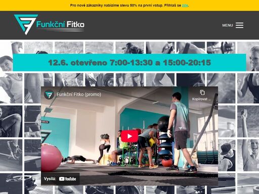 funkční fitko nabízí funkční a kruhový trénink, os. trenéra, otevřený vstup, crossfit rotopedy, fyzioterapii, masáže, infrasaunu a výživové poradenství.