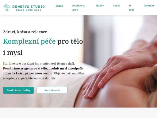 komplexní péče o zdraví, krásu a relaxaci. masáže, lifting, vacushape a další péče pro regeneraci těla a uvolnění mysli. dopřejte si harmonii!