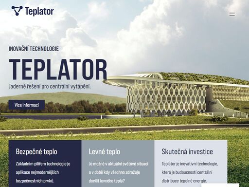 inovativní technologie teplator | jaderné řešení pro levné, bezpečné a bezemisní centrální vytápění. klíč k transformaci teplárenství.