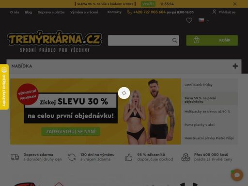 stylové pánské, dámské i dětské spodní prádlo. trenky, boxerky, slipy, podprsenky, tanga, kalhotky. doprava zdarma nad 999 kč. ? přes 400 000 kusů skladem