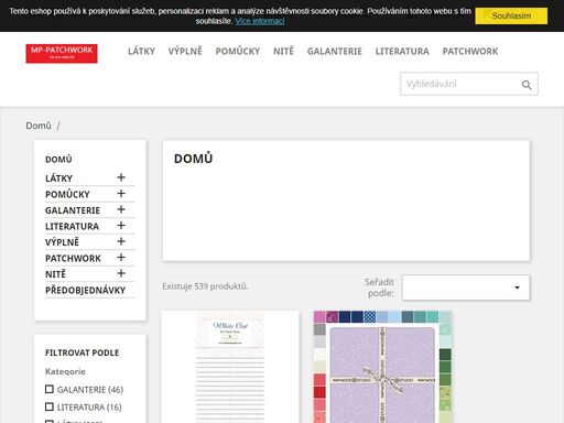 prodej potřeb na patchwork a dovozových látek
