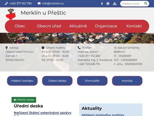 oficiální stránky obce merklín