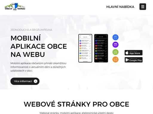 moderní webové stránky pro obce, města a regiony. mobilní aplikace pro občany. povinně zveřejňované informace, úřední deska.