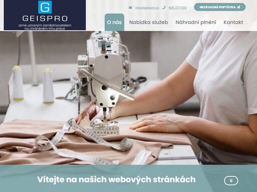 potřebujete pomoci s výrobou, kompletací nebo balením svých výrobků? firma geispro s.r.o. vám nabízí pomoc ve formě své volné výrobní kapacity. nejen, že vyřešíte problém plnění vlastních zakázek, ale podpoříte i naše zdravotně postižené pracovníky a nepřímo jim pomůžete se začleněním do běžného pracovního života. status ozp nebo ozz u nás má standardně více než 80%