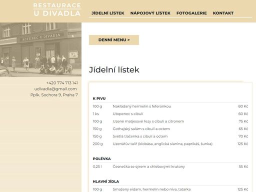 restaurace u divadla, holešovice,170 00 praha 7 
