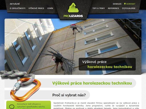 společnost prolizards se zabývá výškovými prácemi za použití horolezecké techniky. výškové práce praha od prolizards.