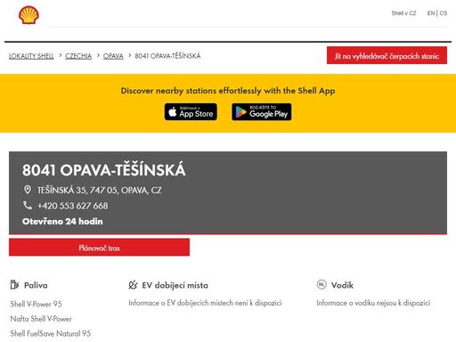 8041 opava-těšínská je čerpací stanice v oblasti opava. tato stanice zahrnuje prodejna a toalety.