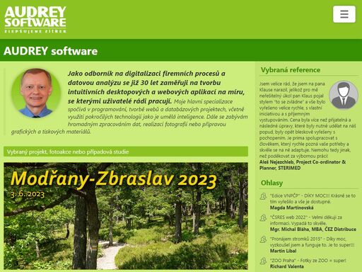 audrey software nabízí programování v delphi, asp.net a ms office. mezi další služby patří web design, fotografické služby a grafika.
