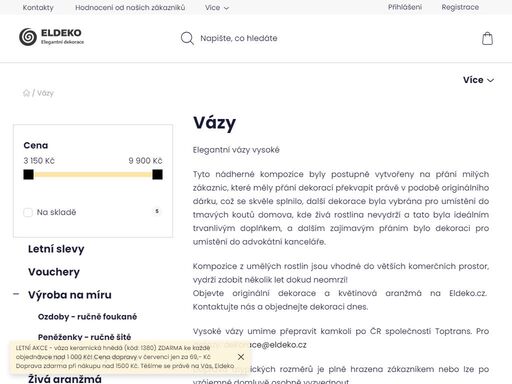 elegantní vázy vysoké ručně zpracované aranžmá.
tyto nádherné kompozice byly postupně vytvořeny na přání milých zákaznic, které měly přání dekorací překvapit právě v podobě originálního dárku, což se skvěle splnilo, další dekorace byla vybrána pro umístění do tmavých koutů domova, kde živá rostlina nevydrží a tato…