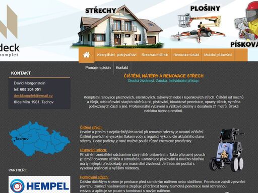 kompletní renovace plechových, eternitových, taškových ale třeba i jiných netypických střešních krytin. čištění od mechů a lišejů, odstraňování starých nátěrů a rzi, pískování, hloubkové penetrace, opravy střech, výměna poškozených částí a jiné. profesionální vybavení a výškové plošiny s dosahem 21 metrů. široká nabídka barev a odstínů.