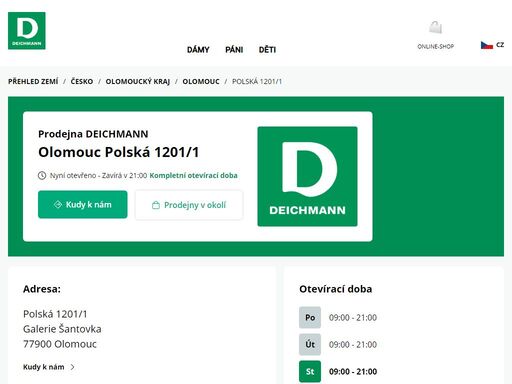váš prodejnu deichmann polská 1201/1 ve olomouc ? otevřít pracovní dobu a ? telefonní číslo ? zobrazit nyní.