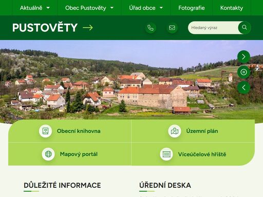 oficiální stránky obce pustověty
