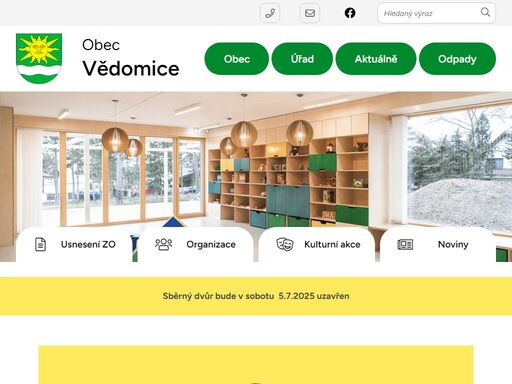oficiální stránky obce vědomice