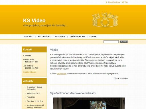 poskytujeme realizaci velkoplošných videoprojekcí, ozvučení společenských a kulturních akcí, instalaci a pronájem audio a video techniky....