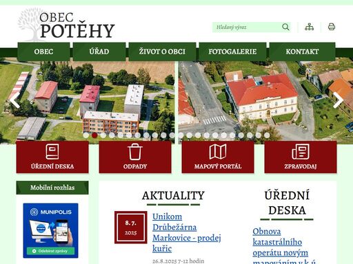 oficiální stránky obce potěhy