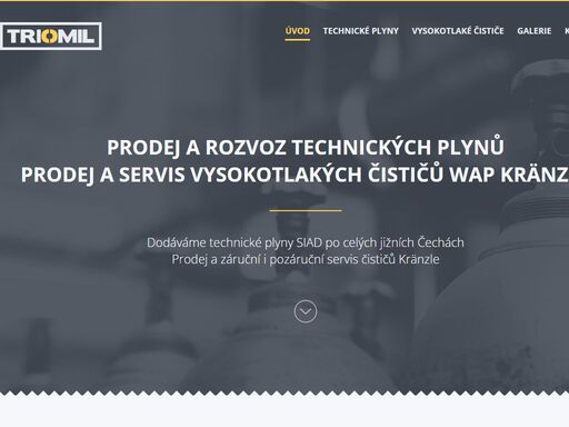 triomil prodej technických plynů a prodej a servis vysokotlakých čističů wap. pro jižní čechy: české budějovice, český krumlov, jindřichův hradec, písek, prachatice, strakonice a v táboře.