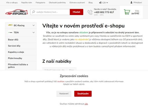 sportovní autodíly pro japonské vozy