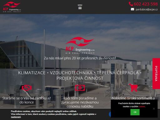 zaobíráme se komplexními službami v oblasti vzduchotechniky, tepelných čerpadel a klimatizací. společnost acp engineering choltice s pobočkami v pardubicích a žďáru nad sázavou.
