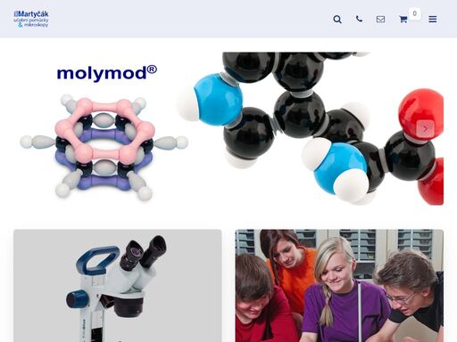 dodáváme moderní mikroskopy, učební pomůcky pro biologii, fyziku, geografii, geologii, chemii, matematiku, žákovské a demonstrační soupravy, stavebnice modelů molekul.