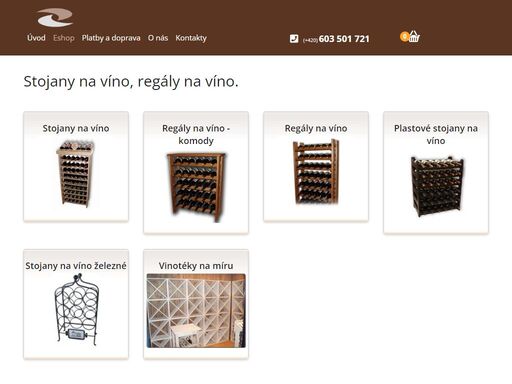 stojany na víno - e-shop který se specializuje na stojany a stojánky na víno, regály na víno, vinotéky a další obaly na vína.