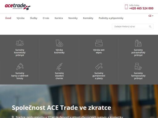 váš dokonalý partner v oblasti distribuce surovin pro různá odvětví průmyslu, výroby kosmetiky, vlčených ubrousků a potravinových doplňků. kompletní služby v oblasti výzkumu a vývoje kosmetiky a bytové chemie.