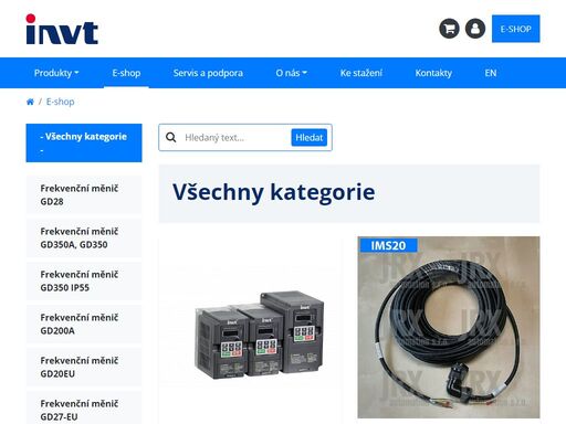 přehled produktů e-shopu | frekvenční měniče a servopohony výrobce invt