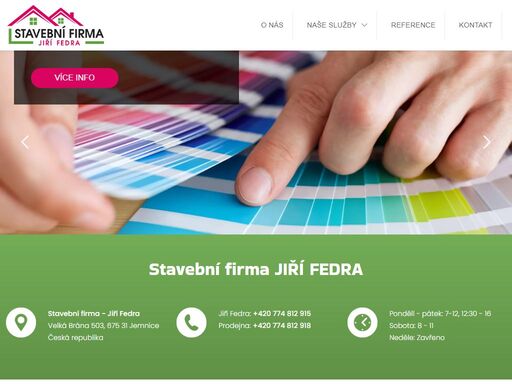            hledáte spolehlivou stavební firmu pro vaší výstavbu nebo rekonstrukci? naše firma jiří fedra je tu pro vás. již více než 18 let provádíme kvalitní stavební práce – od drobných úprav až po kompletní rekonstrukce…