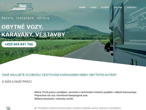 karavany, vestavby - šlais caravans. servis, instalace, opravy. přestavby a vestavby aut, dodávek na obytné vozy.